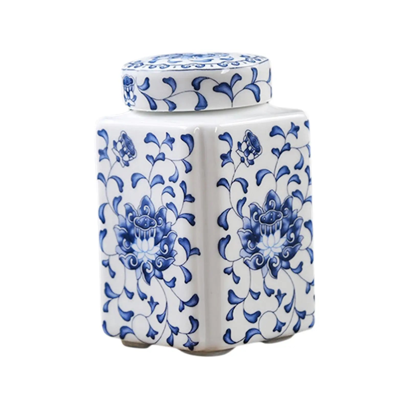 Ceramic Ginger Jar Decorative Ceramic Flower Vase Tea Storage Chinese Porcelain Temple Jar for Home Party Office Desk Decoration
