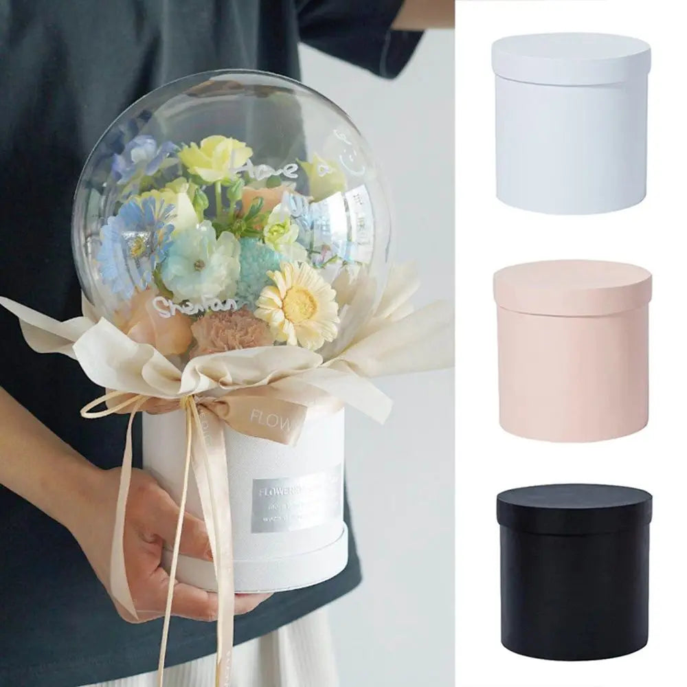 Flower Box Gift Packaging Box Portable Round Small Hug Bucket Storage Flower Cardboard Box Candy Day Mother Rose