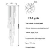 2024 New Modern LED Crystal Chandelier Lustre Restaurant Bar compound Stair Light Living Room Bedroom Lighting Art Lighting