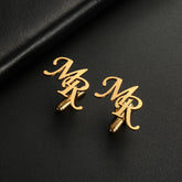 Cazador Custom Cufflinks for Men Stainless Steel Jewelry Personalized Initials Letter Cufflink for Suit Anniversary Wedding Gift