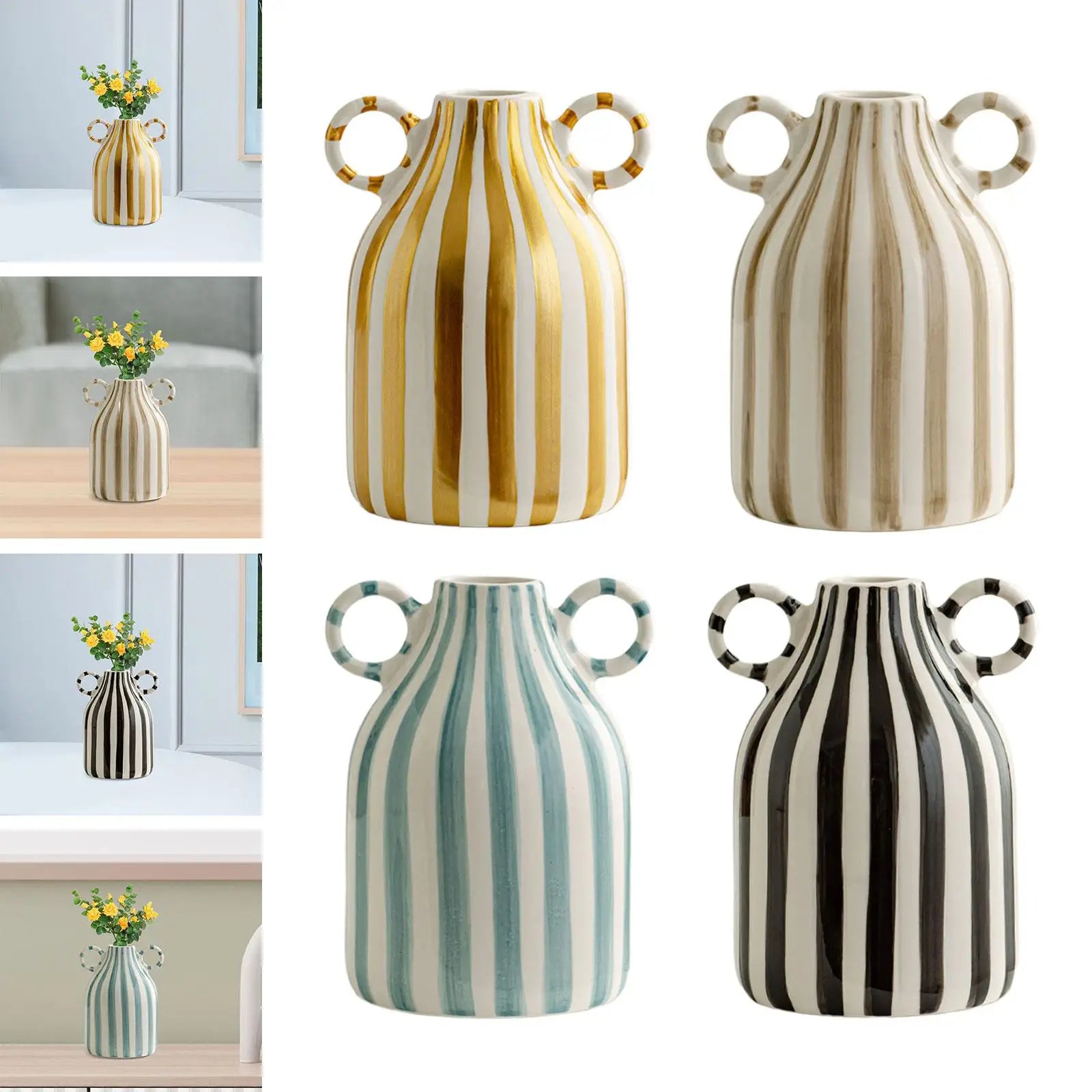 Decorative Flower Vase for Dry Fresh Flower Table Centerpieces Nordic Boho Small Vase for Fireplace Office Indoor Cafe Entryway