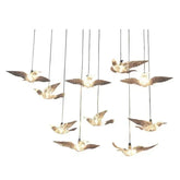 Wedding Props 10PCS Bird Light Transparent Luminous Chandelier Plastic Ceiling Lighting Festival Lamp Birthday Party Decoration