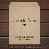 50 PCS Personalized Wedding Favor Bags Party Cookie Donut Candy Lottery Ticket Paper Reception Favor Bag For Guest And Friends