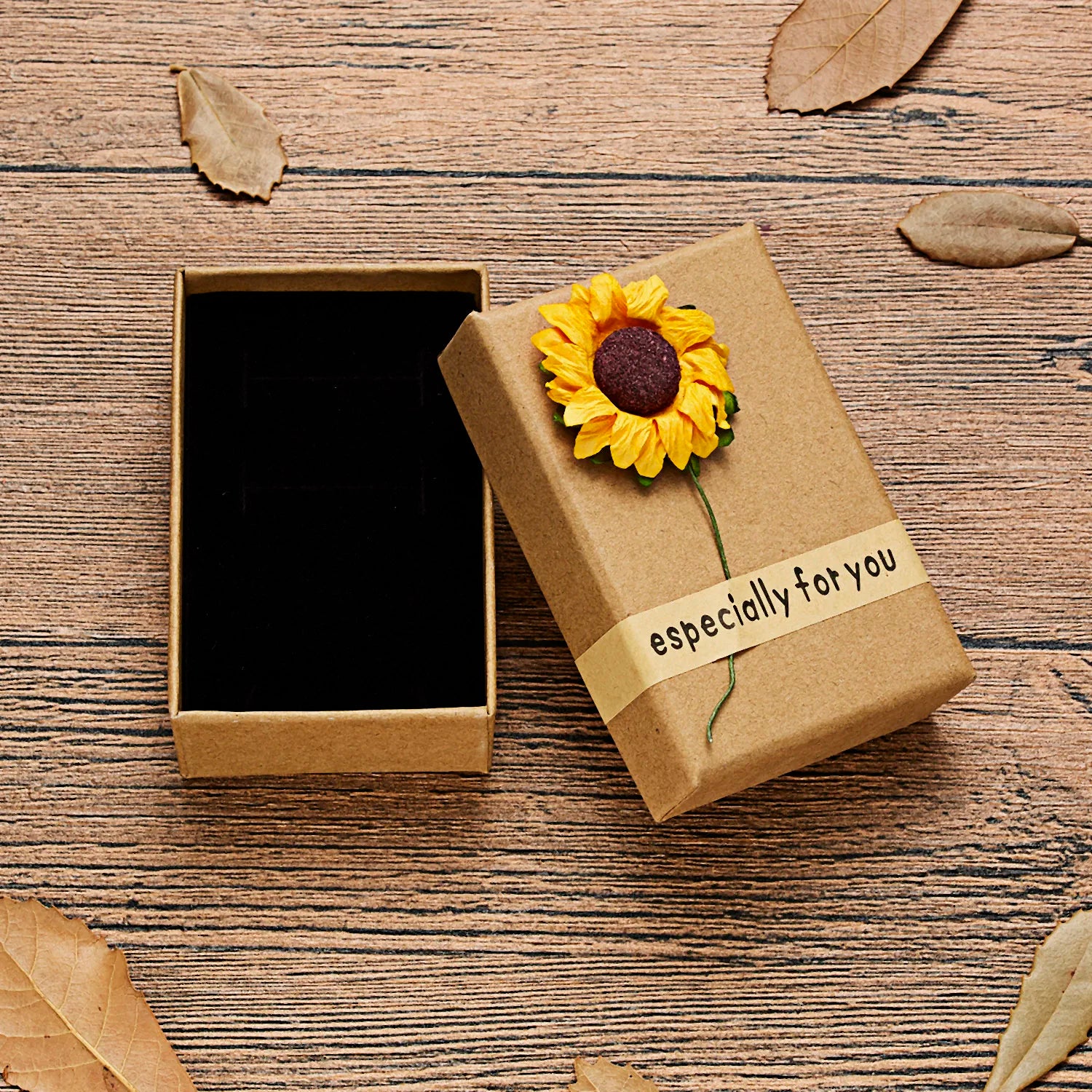 "especially for you" Daisy Sunflower Paper Box Ring Earrings Bracelets Necklace Gifts Box Couple Friends Mom Dad Family Jewelry
