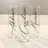 Personalized Stemless Champagne Flutes for Bridesmaids, Reusable Multipurpose Glass, Customizable with Name and Role, Machine Washable, for Wedding Party Gifts, Honorary Proposal & Christmas Presents
