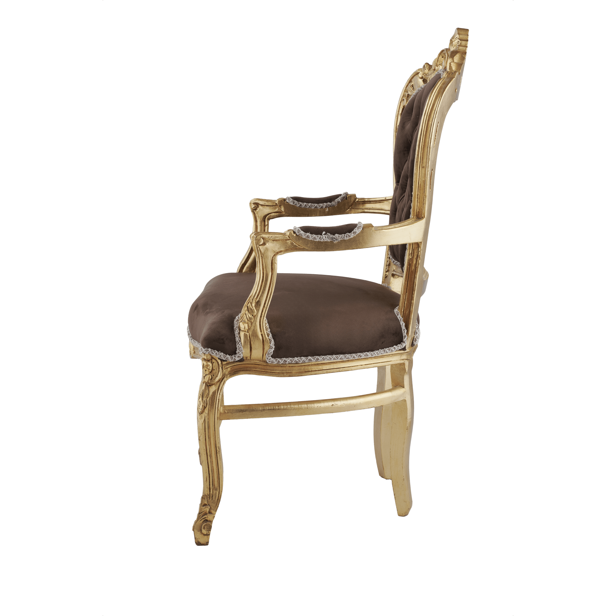 Table Chair Baroque-Style Armchair - Rococo in Solid Wood Decorated