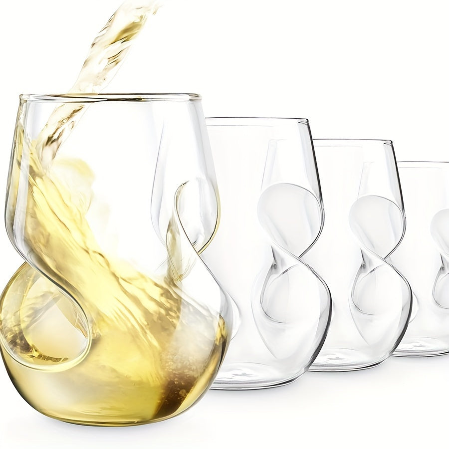 [Popular Choice] 1pc Elegant Japanese-Inspired Creative Cocktail Glass - Reusable, Insulated Twisted Design Clear Glass Cup for Whiskey, Beer, Tea & More - Perfect for Home Bar Entertaining