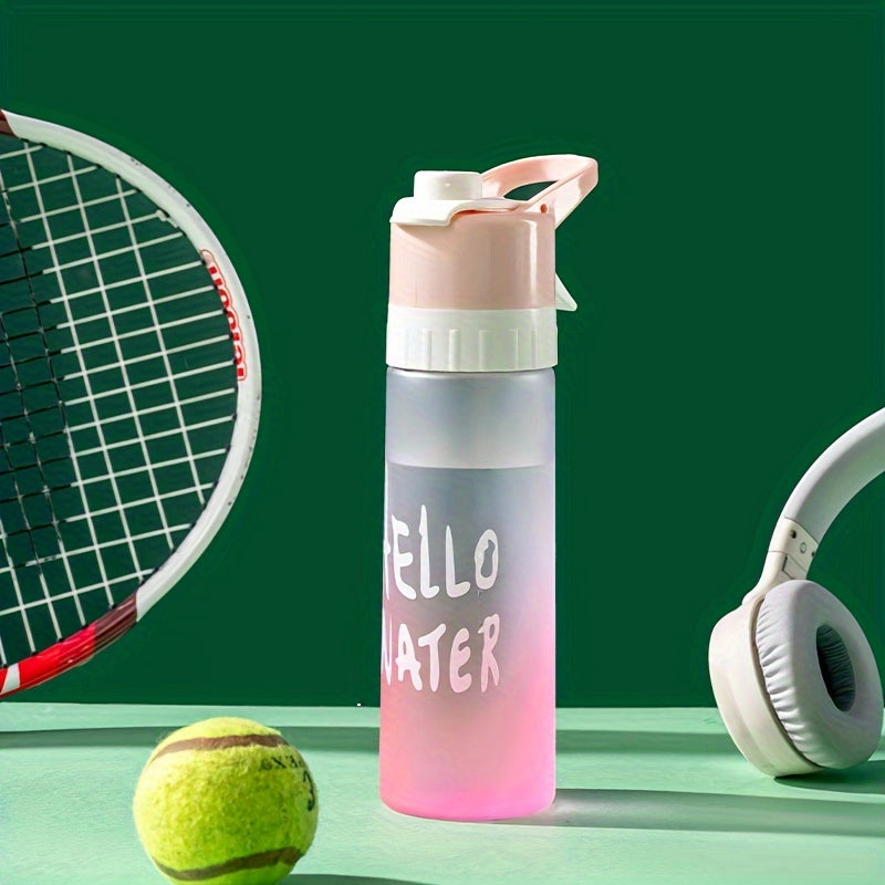 1pc Large-Capacity Gradient Spray Water Bottle - Portable, Cooling Mist Cup for Sports & Summer Hydration