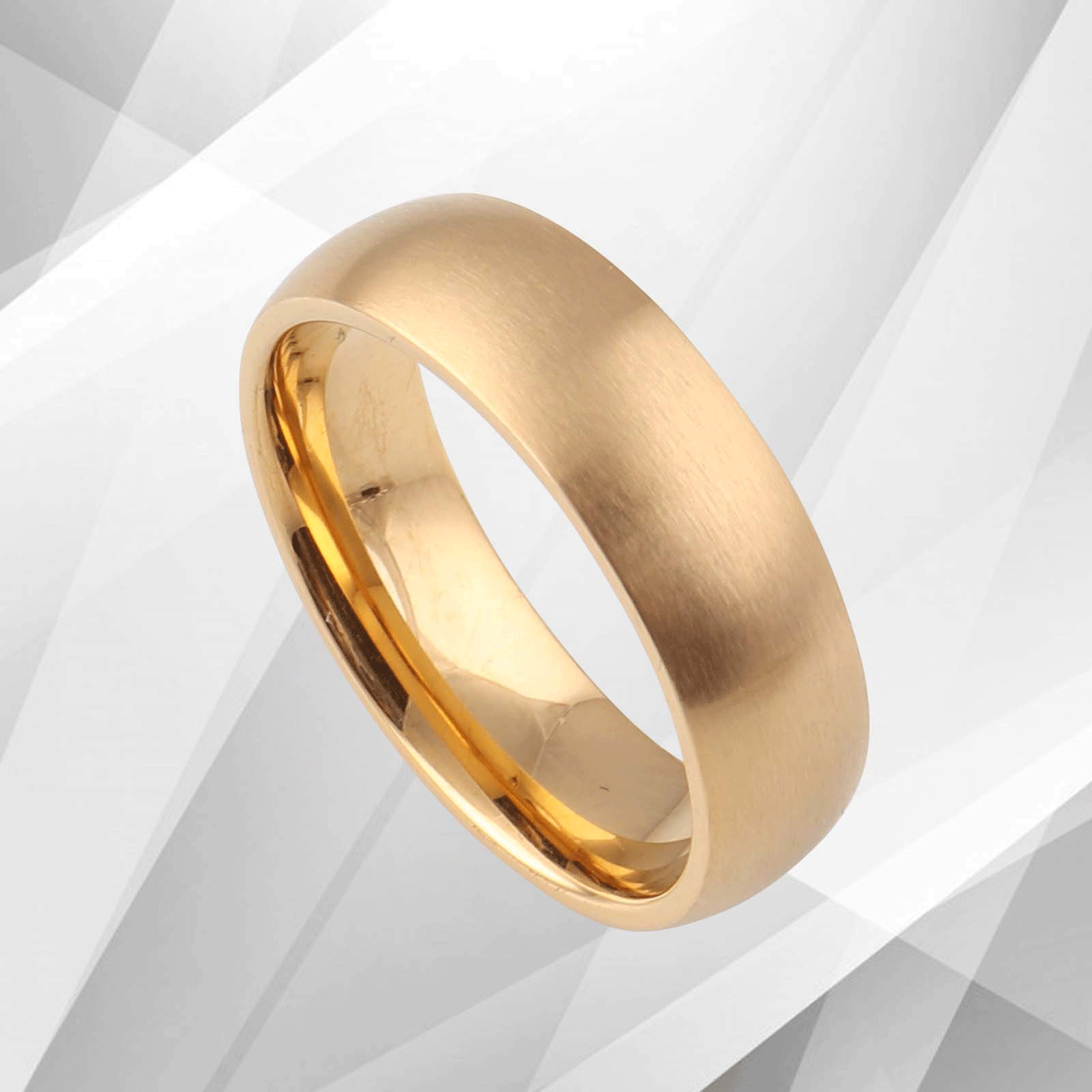 Mens Gents 18Ct Matt Finish Yellow Gold Plating Titanium Engagement