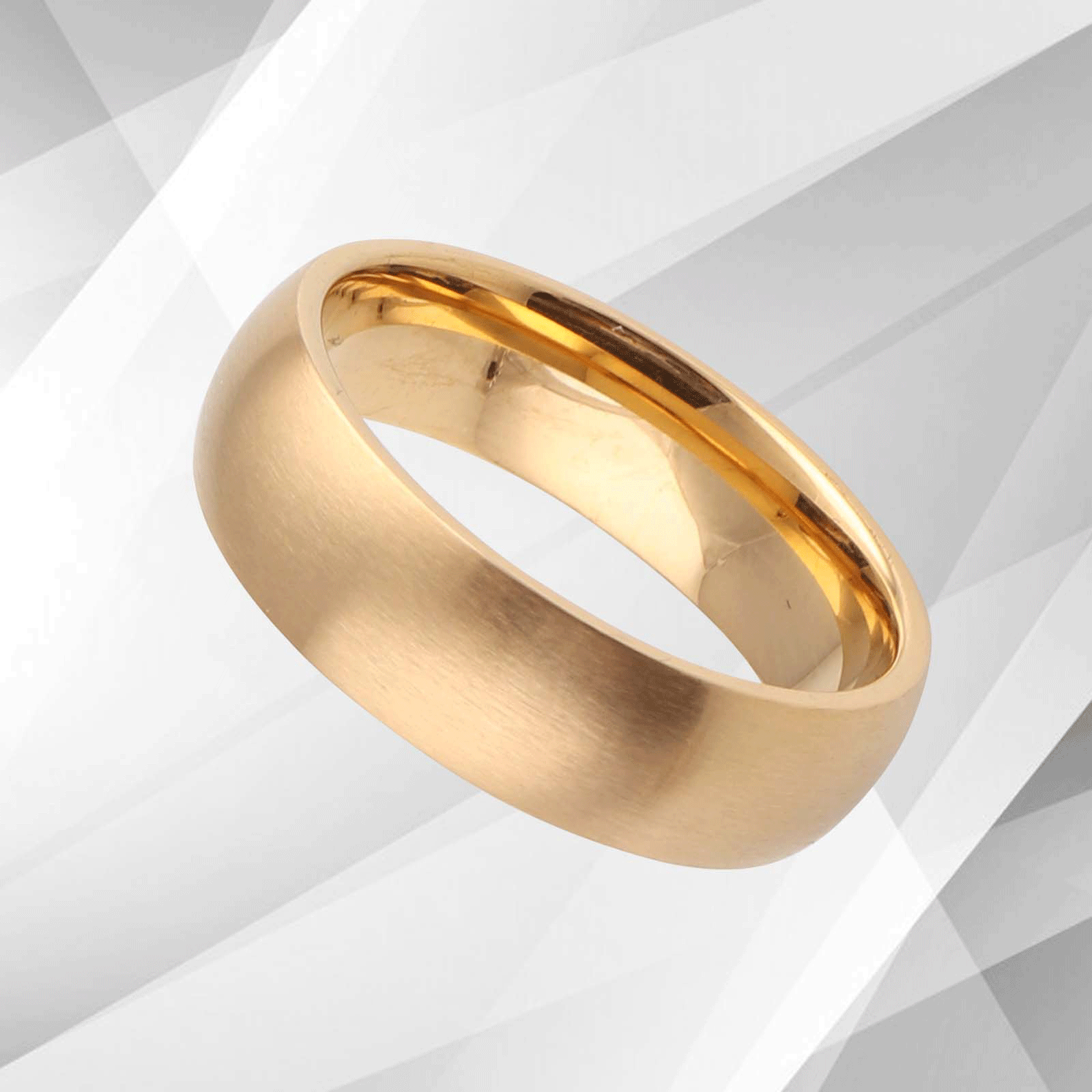 Mens Gents 18Ct Matt Finish Yellow Gold Plating Titanium Engagement