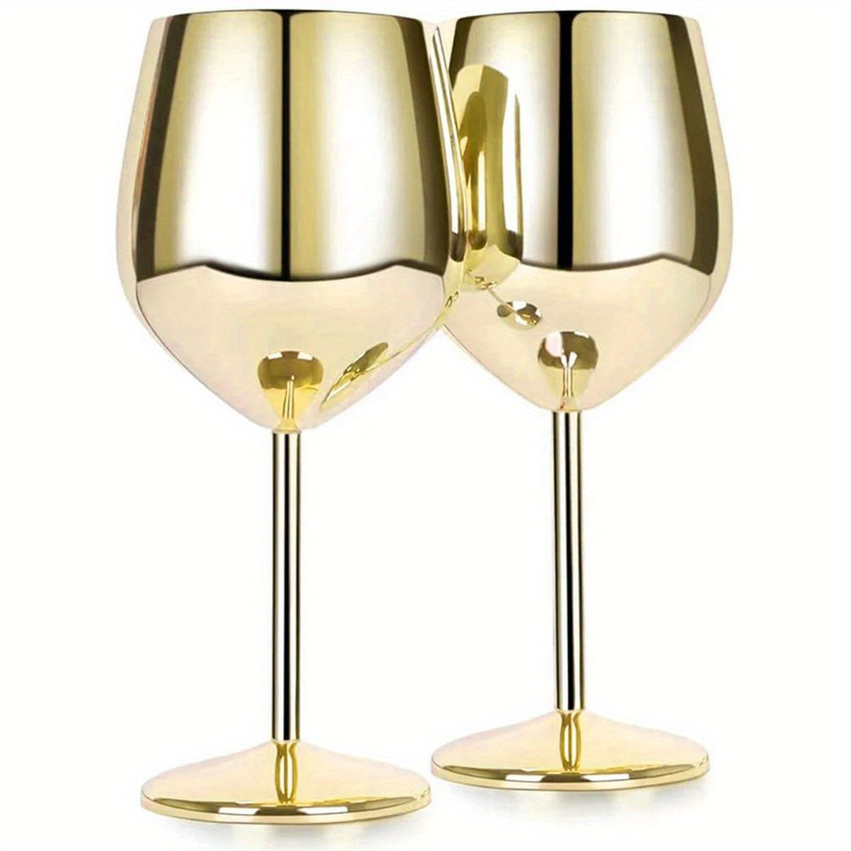 2pcs Stainless Steel Wine Glasses 18oz Large Capacity Unbreakable Wine Glasses Family Dinner Party Wedding Anniversary