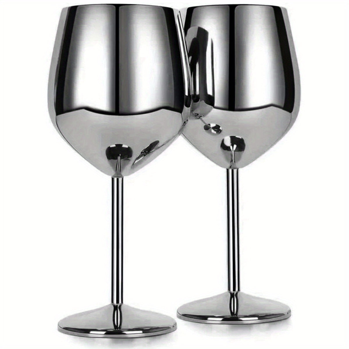 2pcs Stainless Steel Wine Glasses 18oz Large Capacity Unbreakable Wine Glasses Family Dinner Party Wedding Anniversary