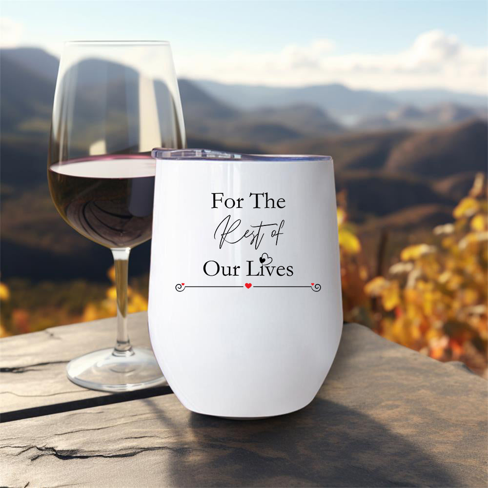 2pcs Stainless Steel Coffee Mugs with Lids, Leak Proof, BPA Free, Reusable, Oval Shaped, with Heart Pattern, for Christmas, Halloween, Valentine'S Day - Ideal Gift for Couples