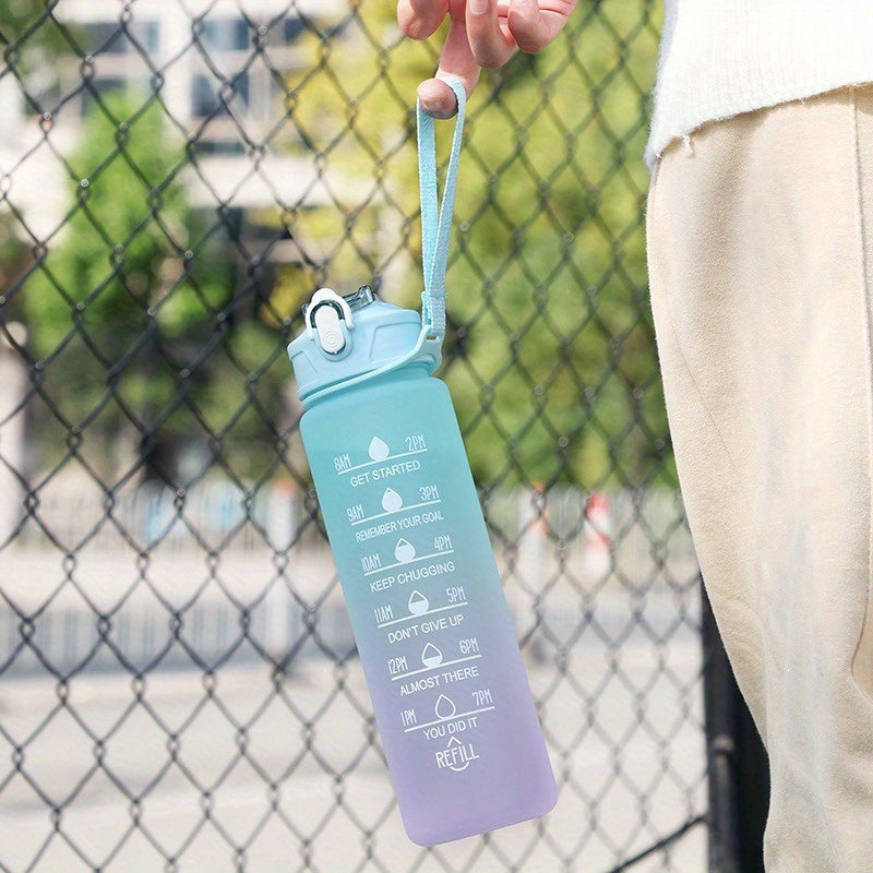 750ml Motivational Water Bottle with Time Marker, Straw, & Leak-Proof Lid - Durable Plastic Hydration Bottle for Gym, Yoga, Hiking - Seasonal Themed for Christmas, Easter, Halloween - Fitness Water Jug for Daily Hydration