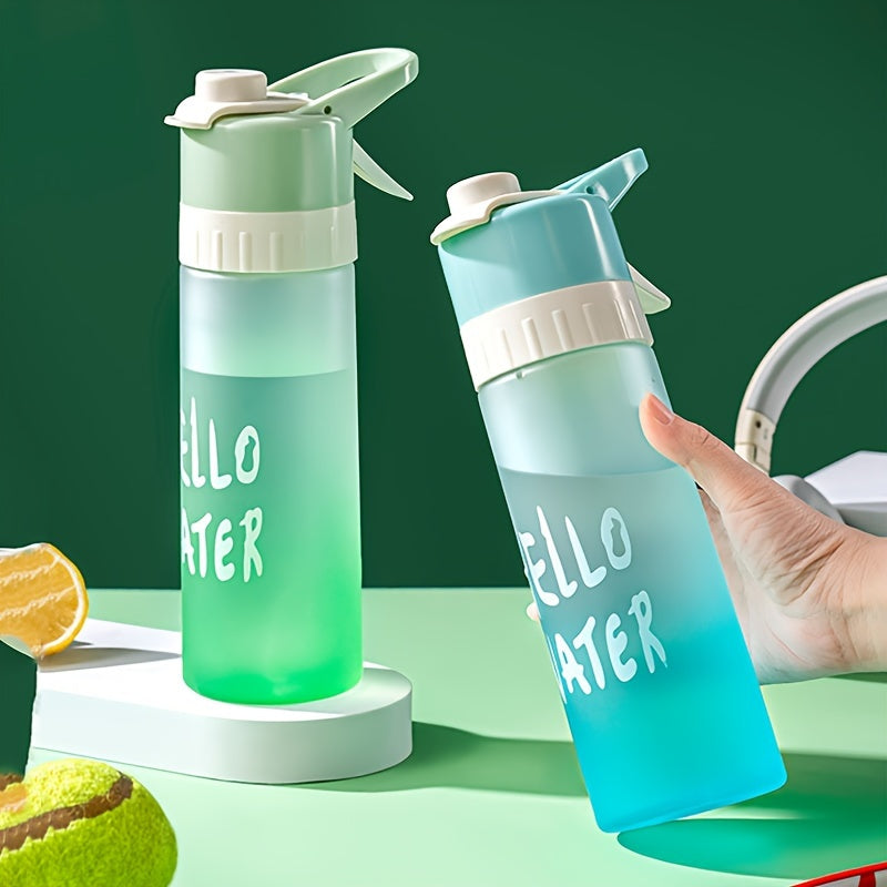 1pc Large-Capacity Gradient Spray Water Bottle - Portable, Cooling Mist Cup for Sports & Summer Hydration