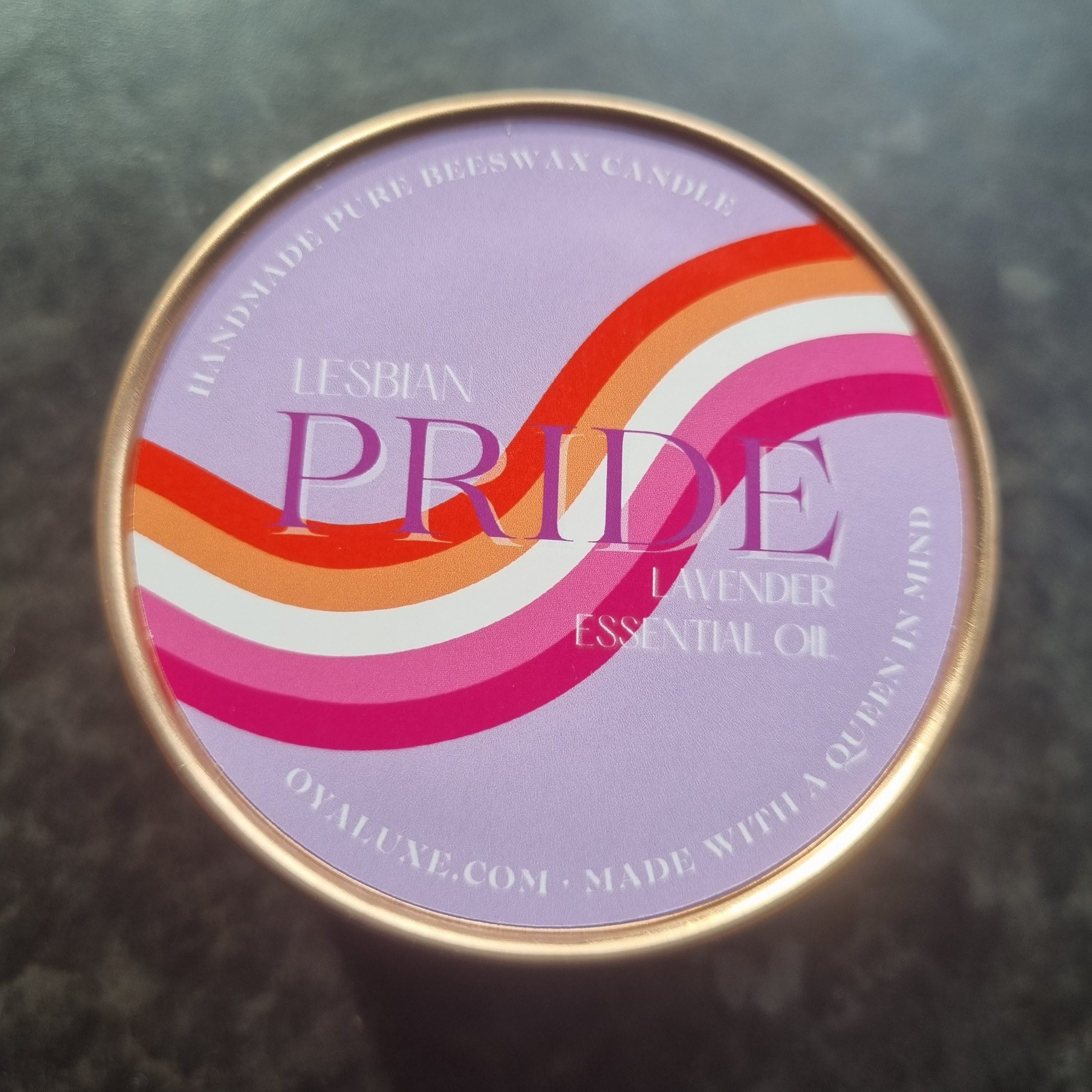 Lesbian Pride Celebration Tin Travel Candle