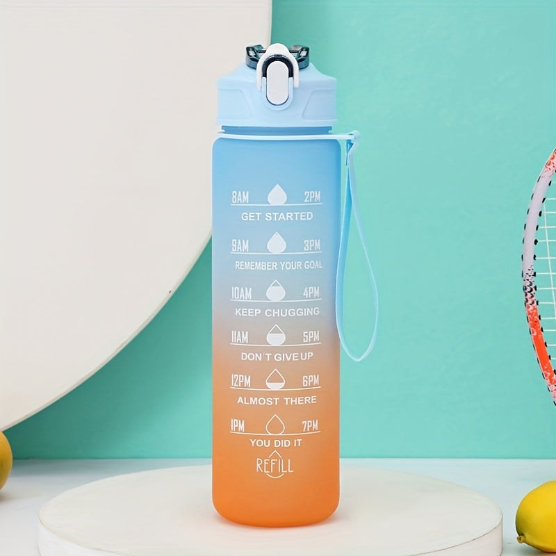 750ml Motivational Water Bottle with Time Marker, Straw, & Leak-Proof Lid - Durable Plastic Hydration Bottle for Gym, Yoga, Hiking - Seasonal Themed for Christmas, Easter, Halloween - Fitness Water Jug for Daily Hydration