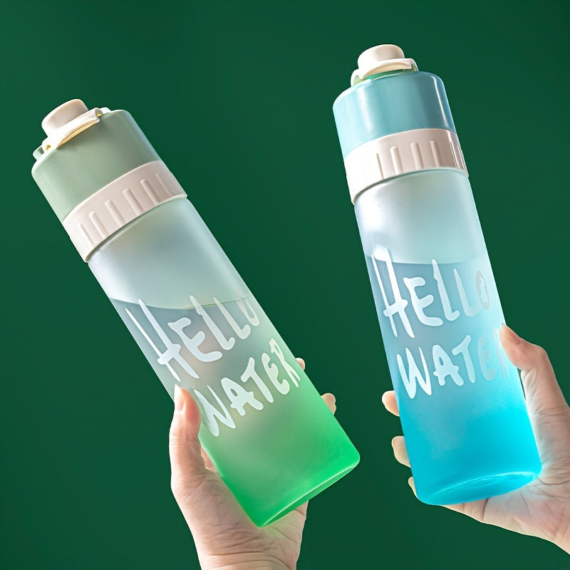 1pc Large-Capacity Gradient Spray Water Bottle - Portable, Cooling Mist Cup for Sports & Summer Hydration