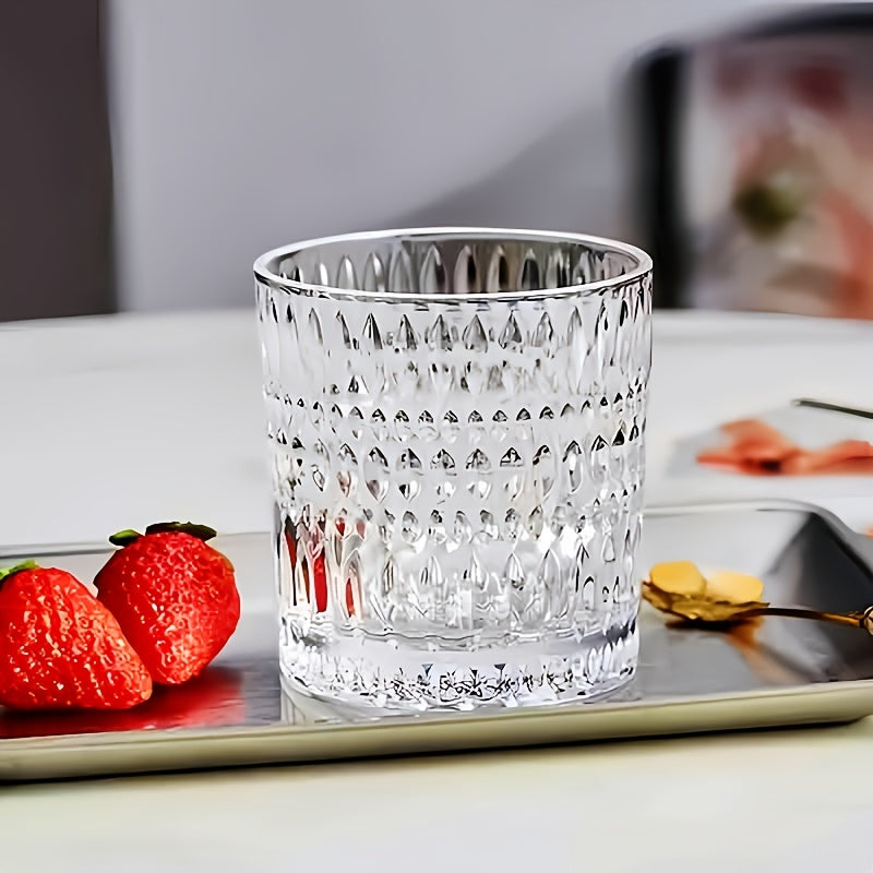 6pcs Set Versatile Glass Cups - Lead-Free, Reusable for Whiskey, Coffee, Tea & More - Perfect Gift for Christmas & Valentine's Day, 11.62oz, Fruit Cup, Juice Cup, Milk Cup