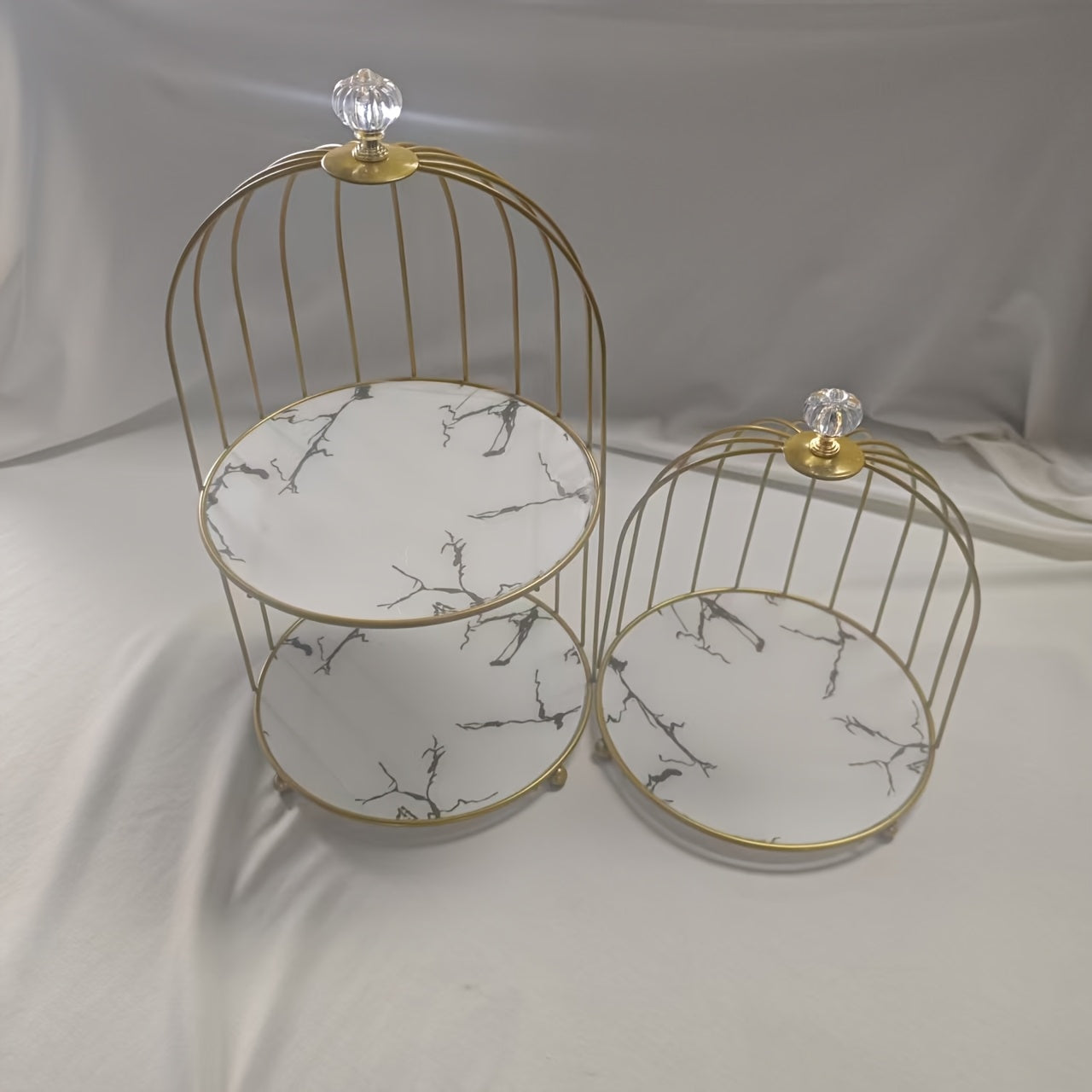 2 Exquisite Cake Display Stands of Different Heights, Exuding Unparalleled Sophistication And Elegance, Dessert Display Stands, Suitable for Snacks, Fruits And Candies Display