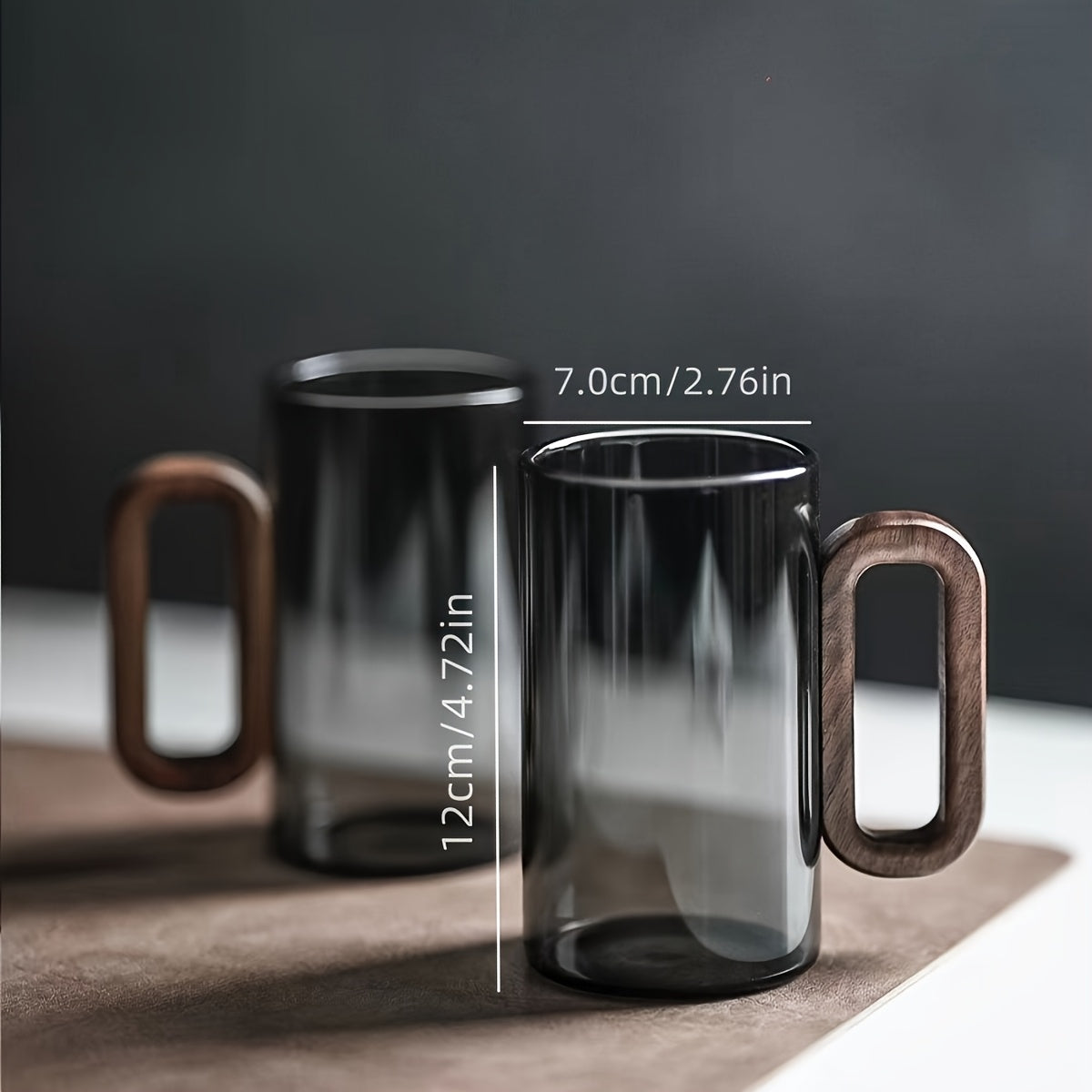 2/4/6pcs Set Perfect Glass Cups with Blue Wooden Handles, 12.85oz High Borosilicate Glass Tea & Coffee Mugs, Leak-Proof, Insulated, Lead-Free - Ideal for Christmas, New Year, Valentine's Day & Birthday Gifts