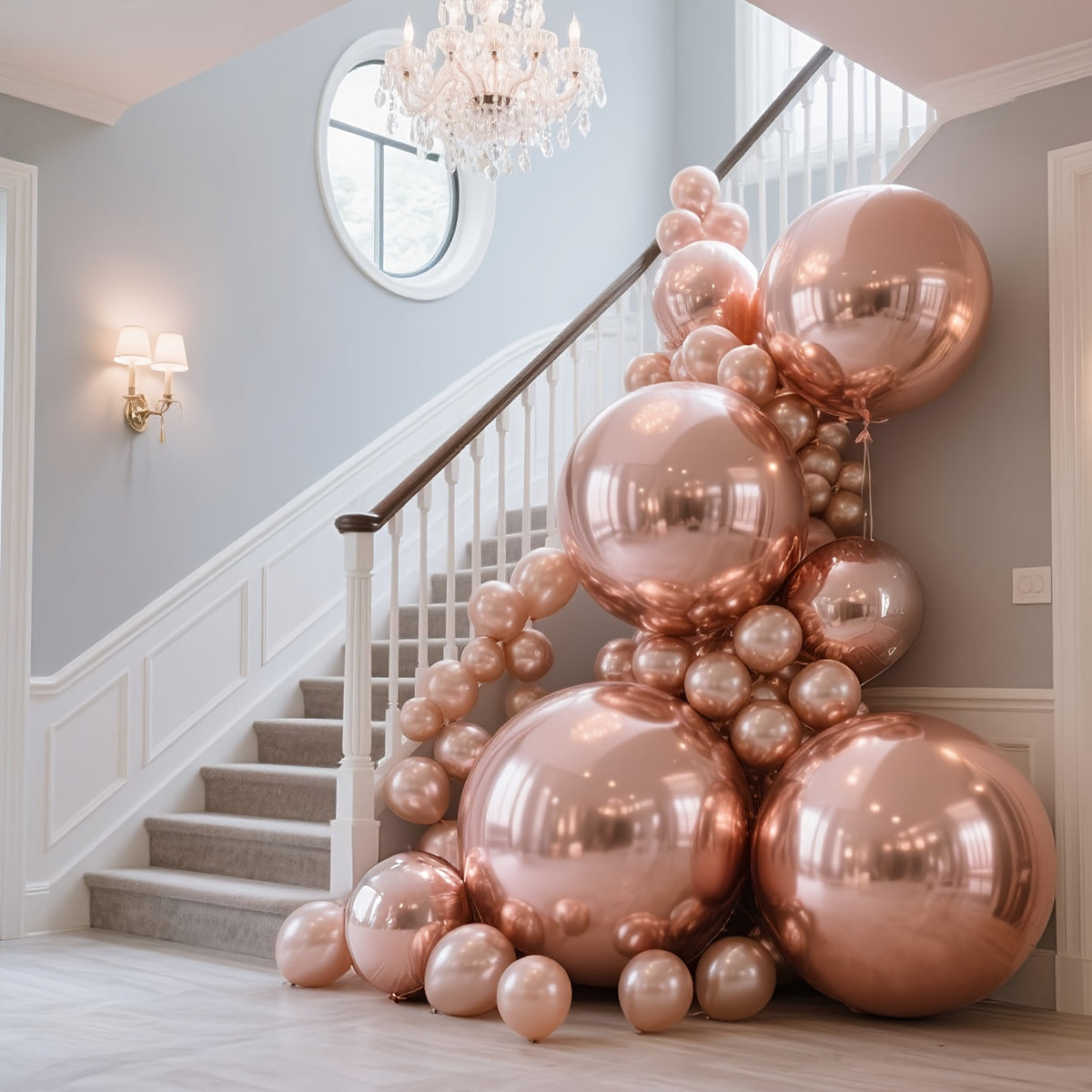 30 PCS Giant 4D Mirror Aluminum Foil Balloons Set (55.88cm, 81.28cm, 127.0cm) -  with Adhesive Strips