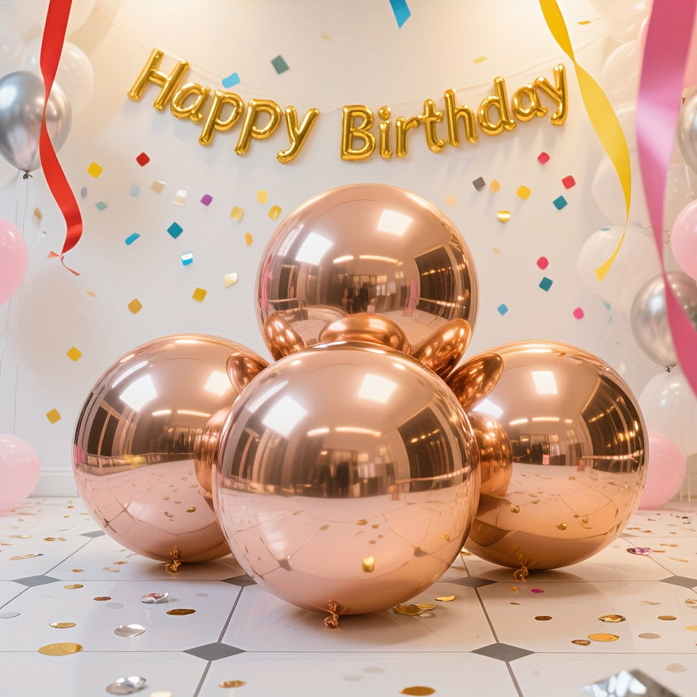 30 PCS Giant 4D Mirror Aluminum Foil Balloons Set (55.88cm, 81.28cm, 127.0cm) -  with Adhesive Strips