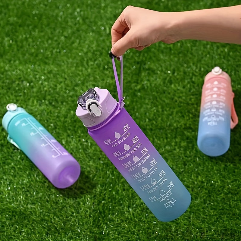 750ml Motivational Water Bottle with Time Marker, Straw, & Leak-Proof Lid - Durable Plastic Hydration Bottle for Gym, Yoga, Hiking - Seasonal Themed for Christmas, Easter, Halloween - Fitness Water Jug for Daily Hydration