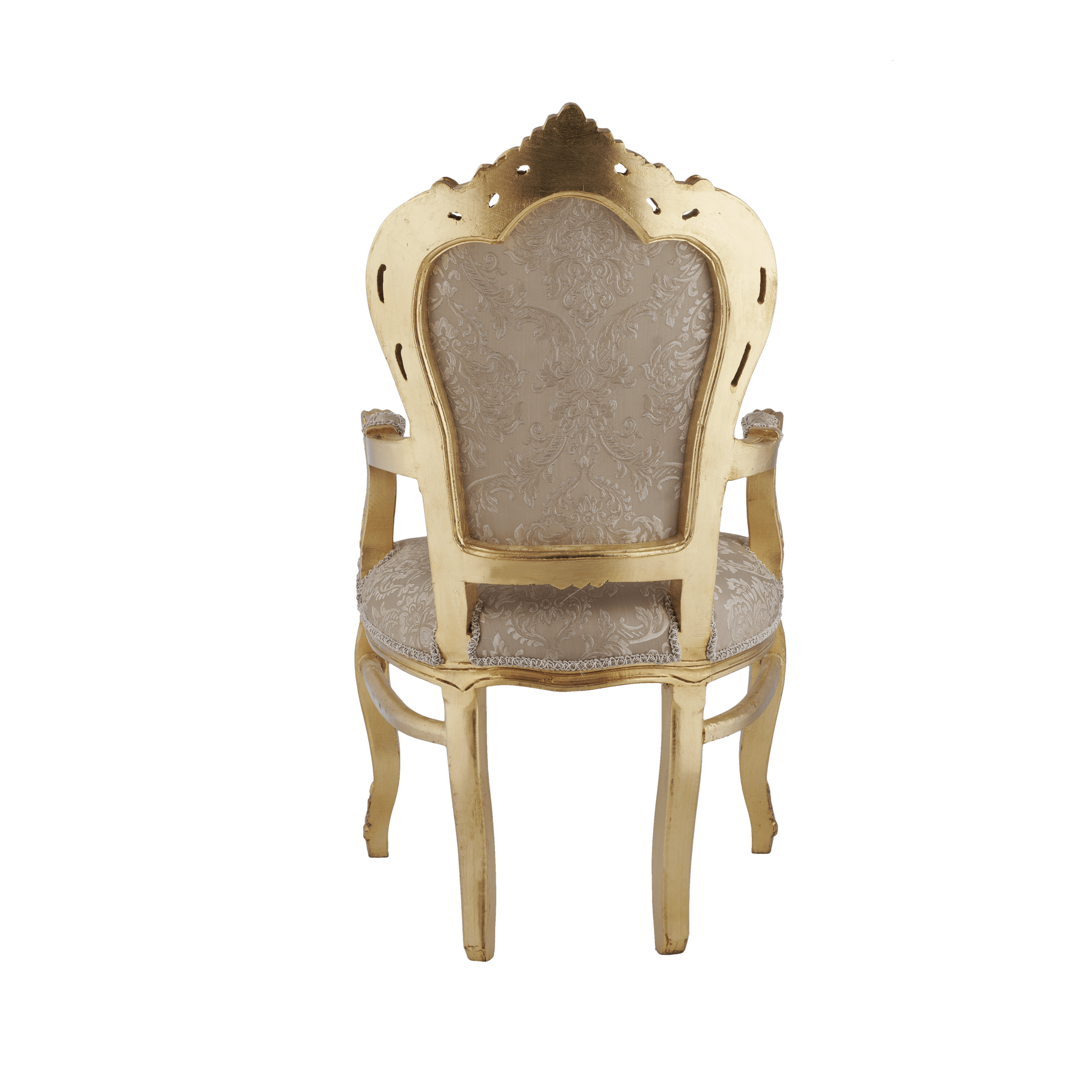 Table Chair Baroque-Style Armchair - Rococo in Solid Wood Decorated