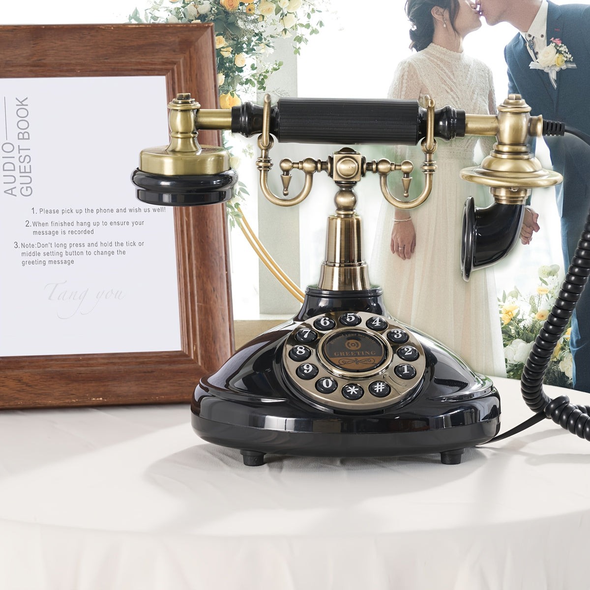 1pc Unique Audio Guestbook Telephone - Record Voice Messages, Leave Heartfelt Wishes, DIY Original Guestbook Phone for Wedding, Party, Gathering - Cherish Memories Forever