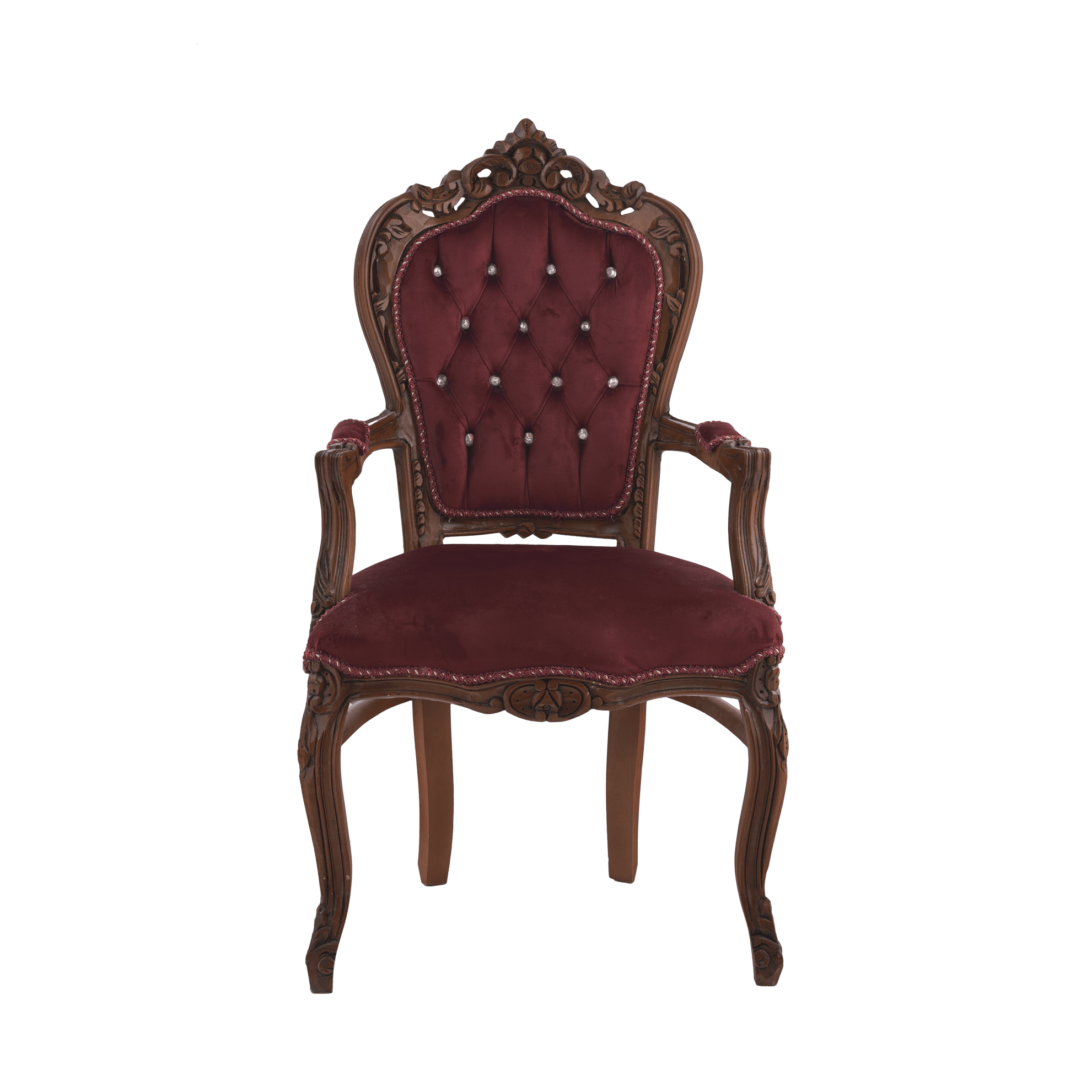 Table Chair Baroque-Style Armchair - Rococo in Solid Wood Decorated