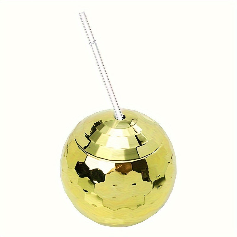 1pc/4pcs, Disco Ball Drink Tumbler With Straw And Lid, 600ml/20oz Shiny Sparkling Party Drinking Cup For Nightclub, Bar, Wedding, And More