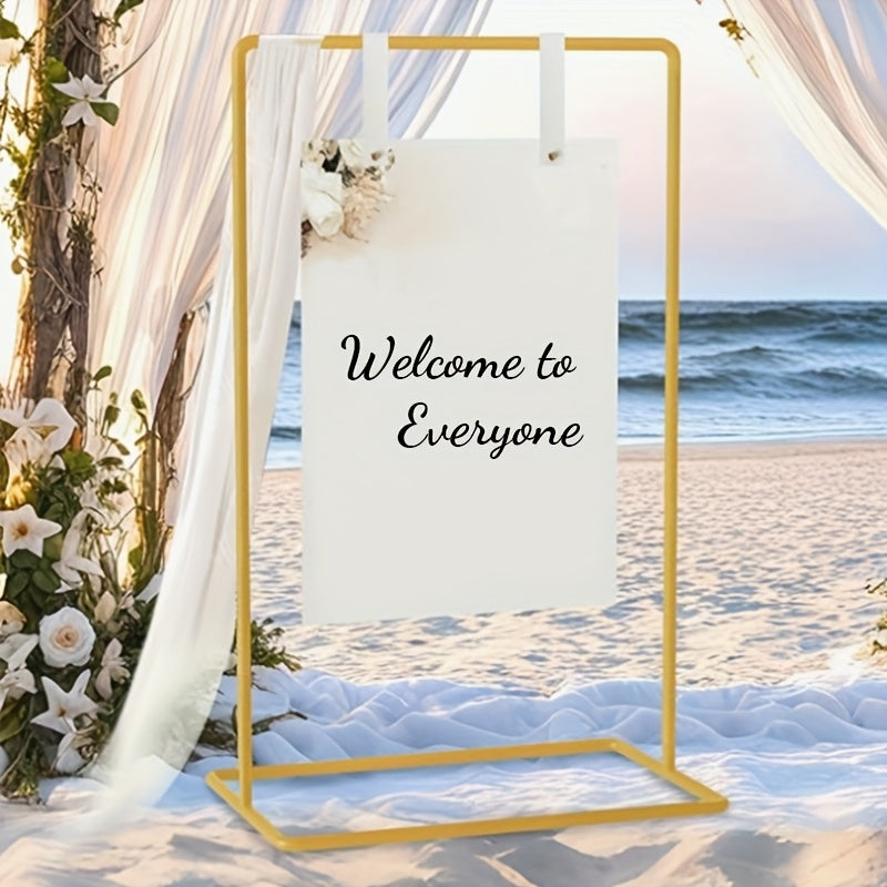 Metal Wedding Sign Holder - Heavy Duty Welcome Stand with Removable Sign, 172.72x76.2x50.8 cm, Contemporary Design for Weddings, Birthdays, Events, and Display Stands, Flower and Poster Not Included, Wedding Decorations