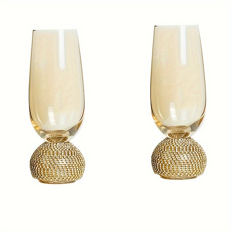 2pcs Luxe Stemless Wine Glass Set, Hand-Blown Insulated Glassware, Rhinestone Embellished, Smoke Grey, Reusable for Cocktails, Red Wine, Whiskey - Ideal for Christmas, Halloween, Easter, Thanksgiving, Hanukkah Gifts