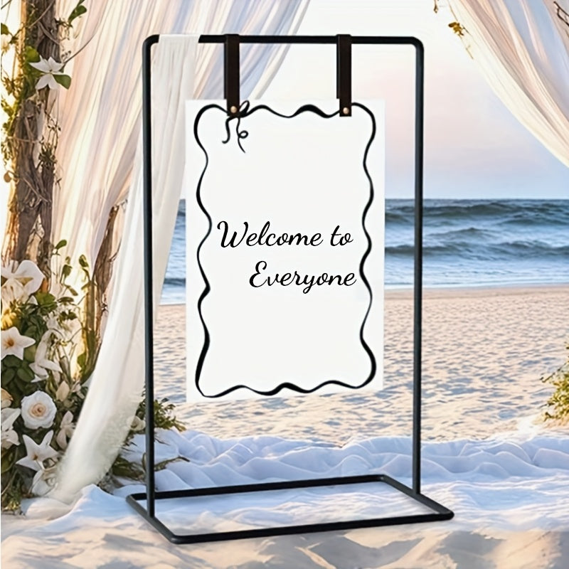 Metal Wedding Sign Holder - Heavy Duty Welcome Stand with Removable Sign, 172.72x76.2x50.8 cm, Contemporary Design for Weddings, Birthdays, Events, and Display Stands, Flower and Poster Not Included, Wedding Decorations
