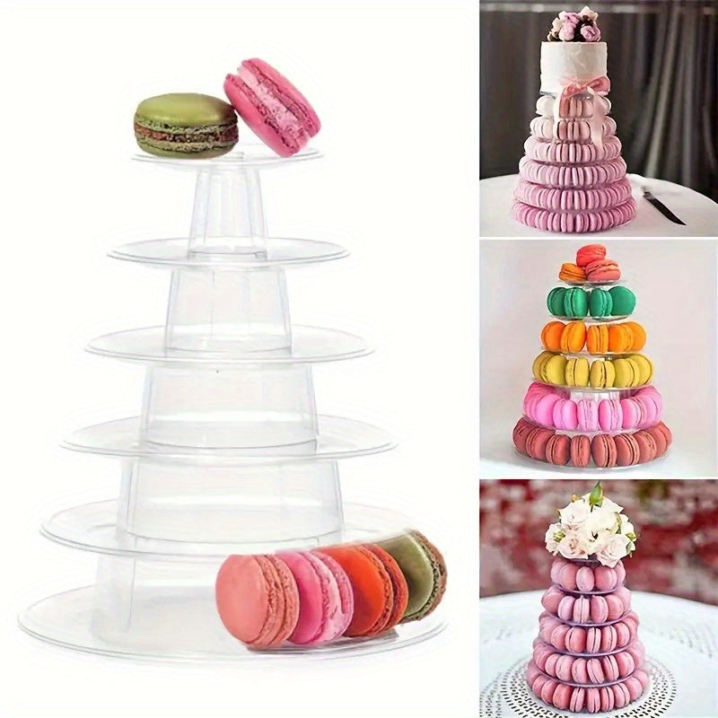 1pc 4/6/10 Tier Round Macaron Display Stand Cake Stand Dessert Cupcake Stand Cookie Tray Rack Desserts Display For Wedding Birthday Party Baby Shower Bakery Decor Halloween Christmas Thanksgiving