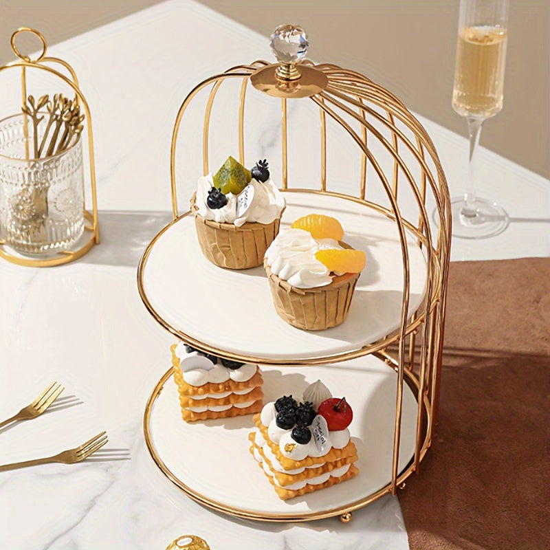 2 Exquisite Cake Display Stands of Different Heights, Exuding Unparalleled Sophistication And Elegance, Dessert Display Stands, Suitable for Snacks, Fruits And Candies Display