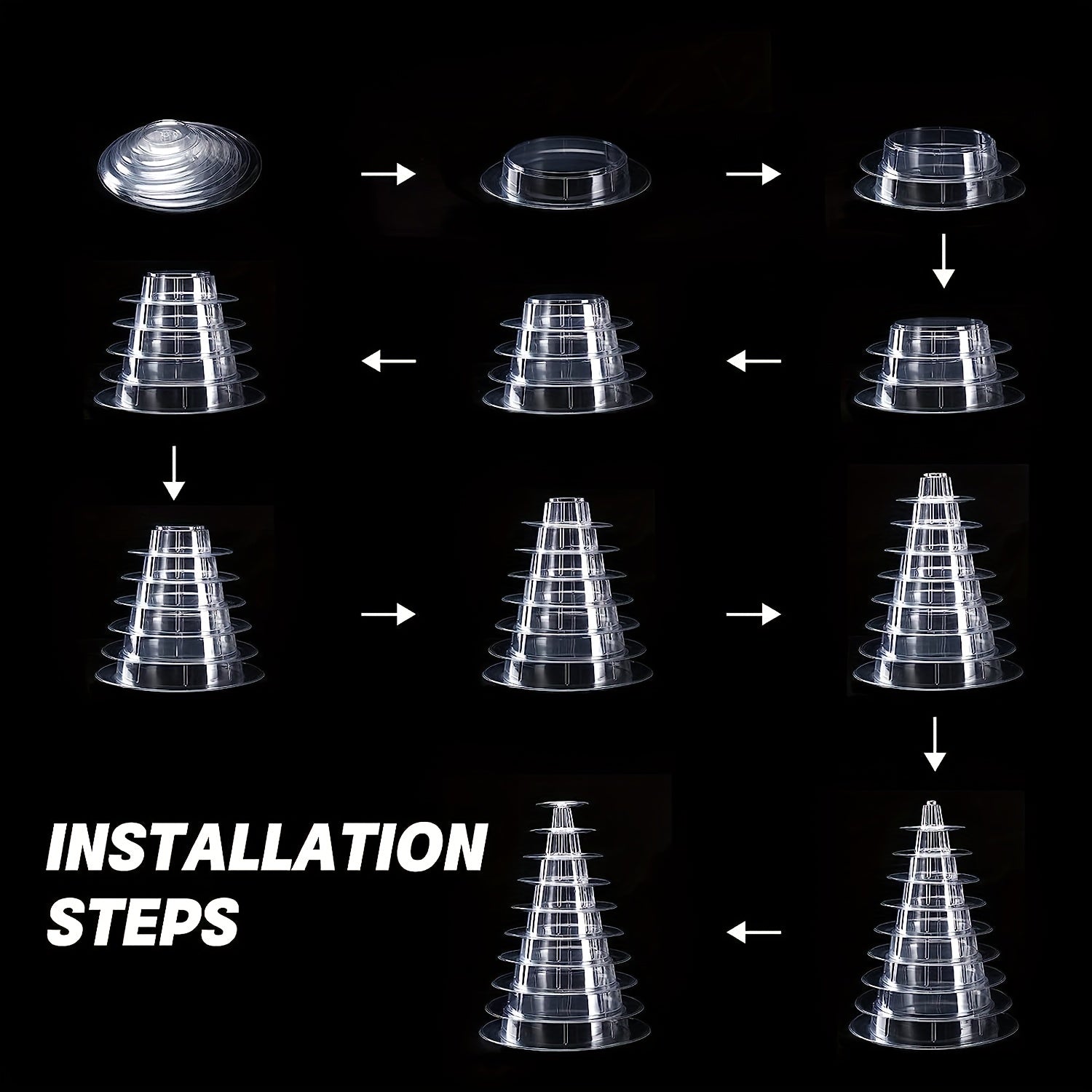 1pc 4/6/10 Tier Round Macaron Display Stand Cake Stand Dessert Cupcake Stand Cookie Tray Rack Desserts Display For Wedding Birthday Party Baby Shower Bakery Decor Halloween Christmas Thanksgiving