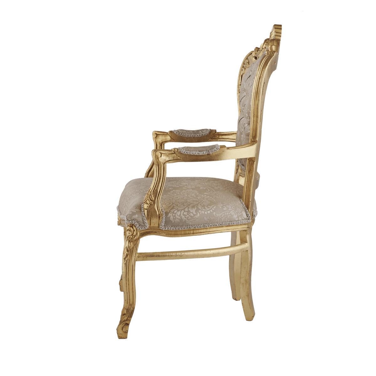 Table Chair Baroque-Style Armchair - Rococo in Solid Wood Decorated