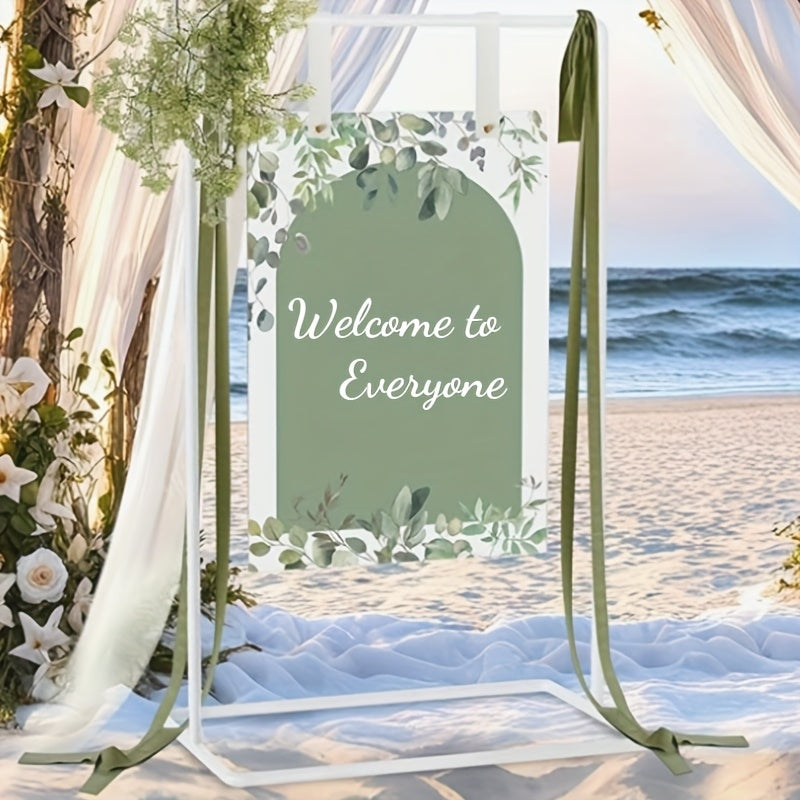 Metal Wedding Sign Holder - Heavy Duty Welcome Stand with Removable Sign, 172.72x76.2x50.8 cm, Contemporary Design for Weddings, Birthdays, Events, and Display Stands, Flower and Poster Not Included, Wedding Decorations