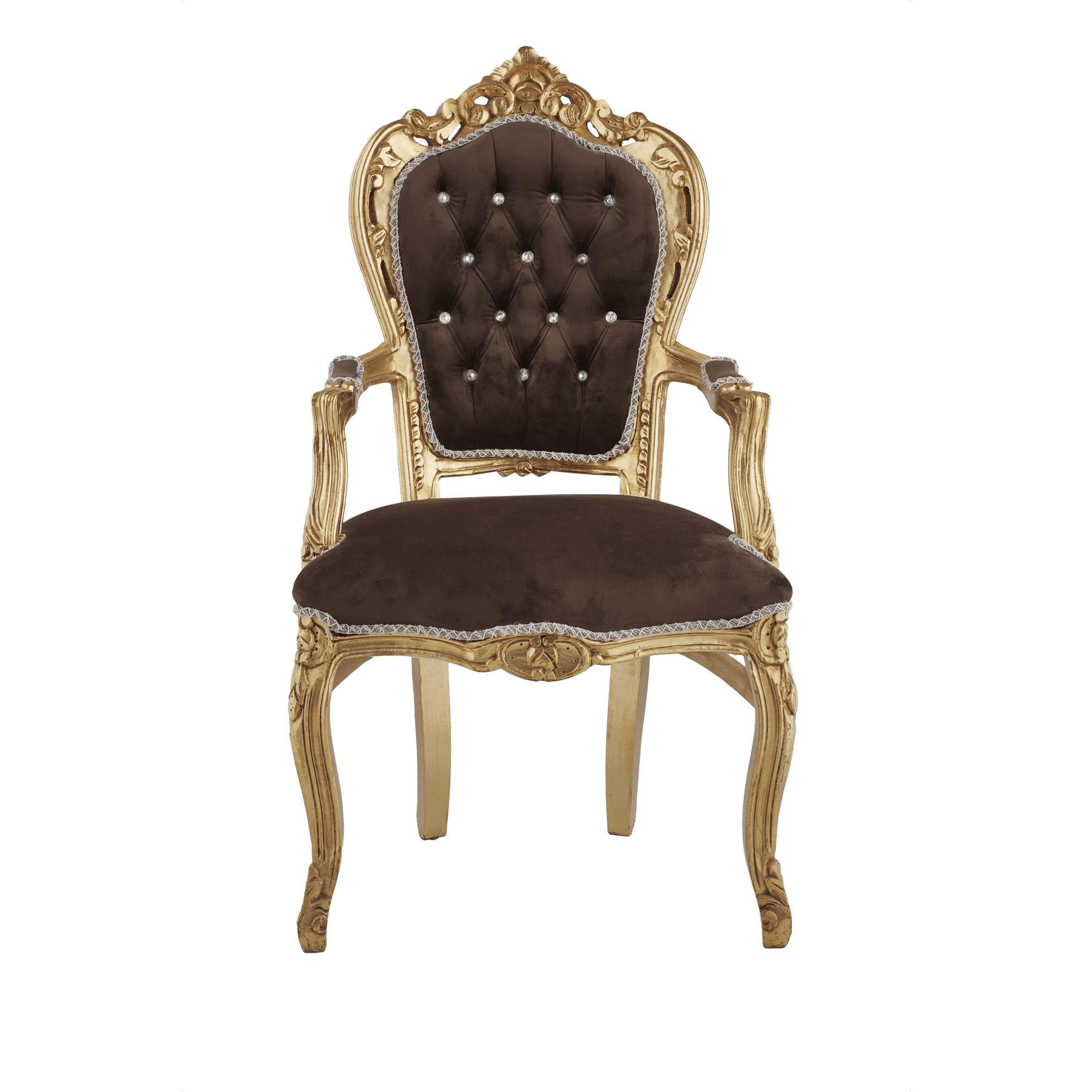 Table Chair Baroque-Style Armchair - Rococo in Solid Wood Decorated