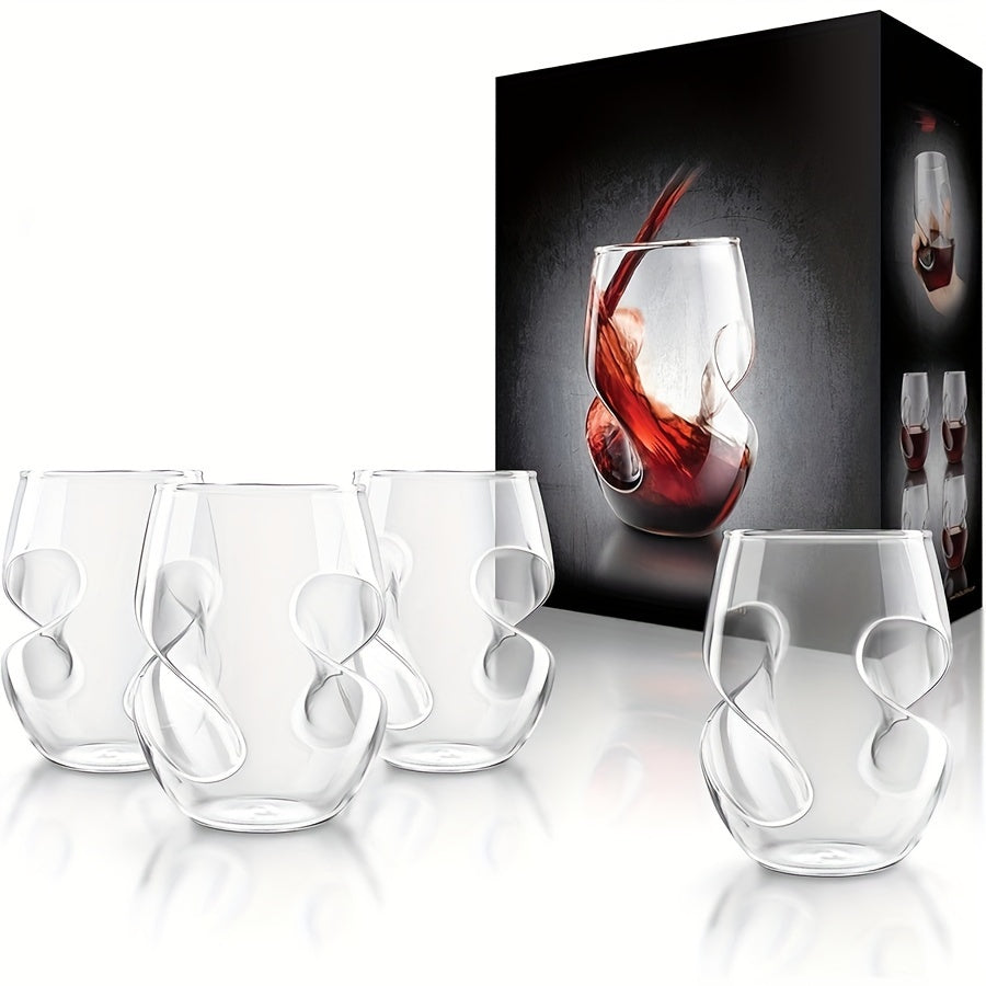 [Popular Choice] 1pc Elegant Japanese-Inspired Creative Cocktail Glass - Reusable, Insulated Twisted Design Clear Glass Cup for Whiskey, Beer, Tea & More - Perfect for Home Bar Entertaining