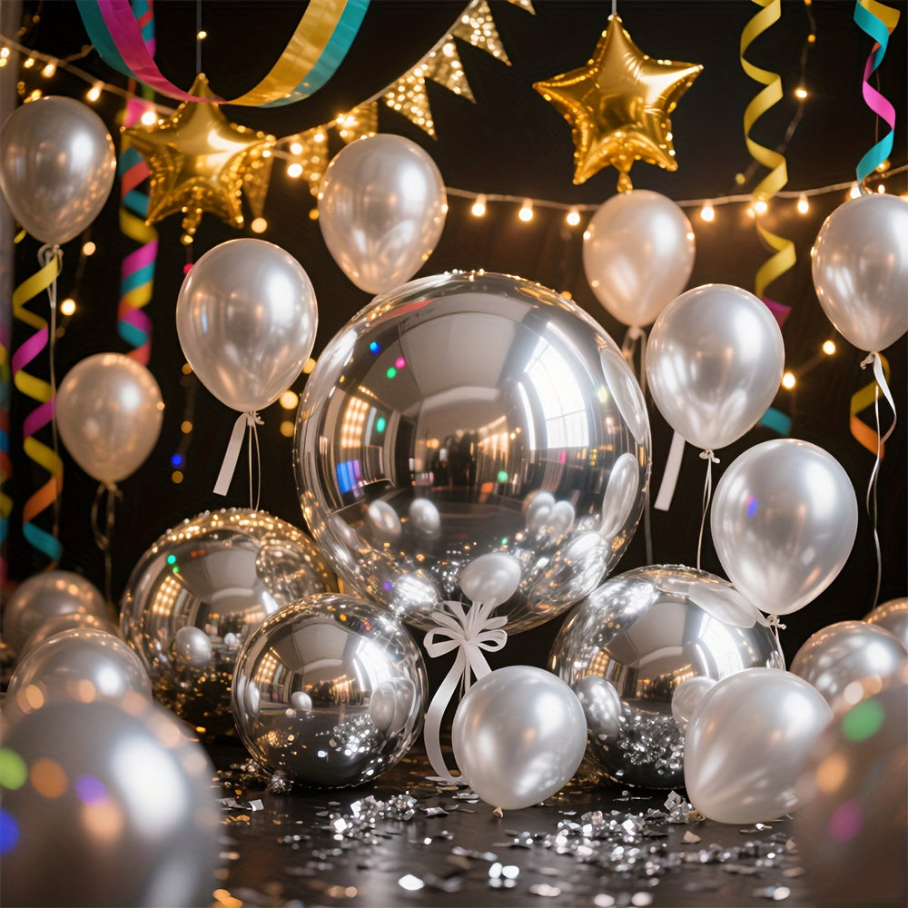 30 PCS Giant 4D Mirror Aluminum Foil Balloons Set (55.88cm, 81.28cm, 127.0cm) -  with Adhesive Strips