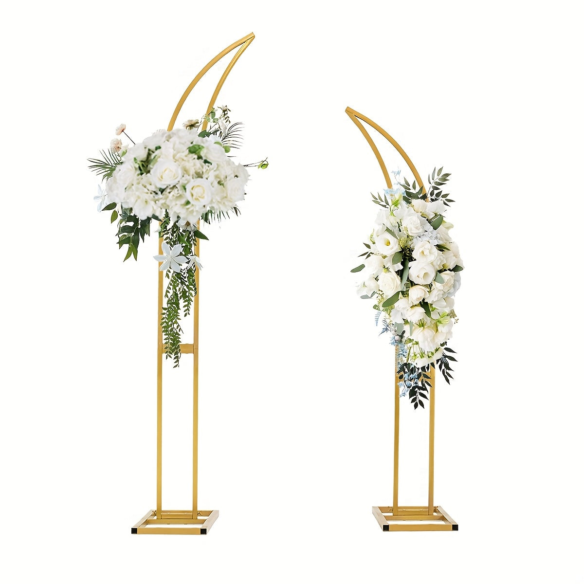 Set Of 2pcs Wedding Arch Backdrop Stand for Party, Christmas Arch for Wedding Ceremony, Birthday Party, Valentine's Day, Mother's Day, Halloween, Festive Setup, Party Decoration, Chic Design, Stylish Backdrop, Metal Frame, St