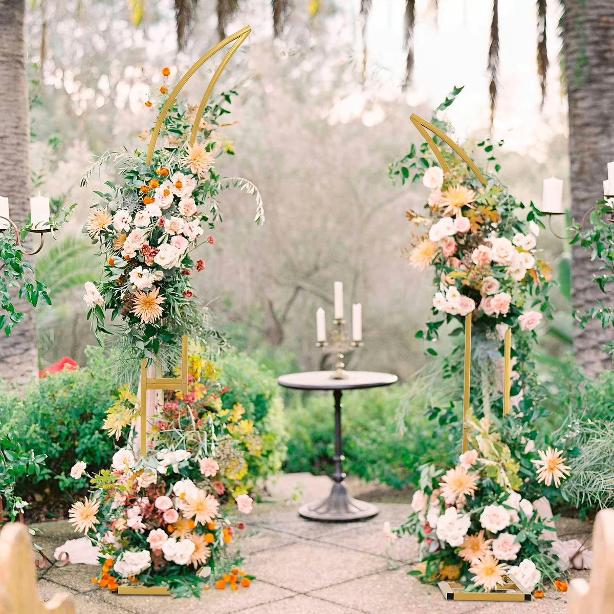 Set Of 2pcs Wedding Arch Backdrop Stand for Party, Christmas Arch for Wedding Ceremony, Birthday Party, Valentine's Day, Mother's Day, Halloween, Festive Setup, Party Decoration, Chic Design, Stylish Backdrop, Metal Frame, St