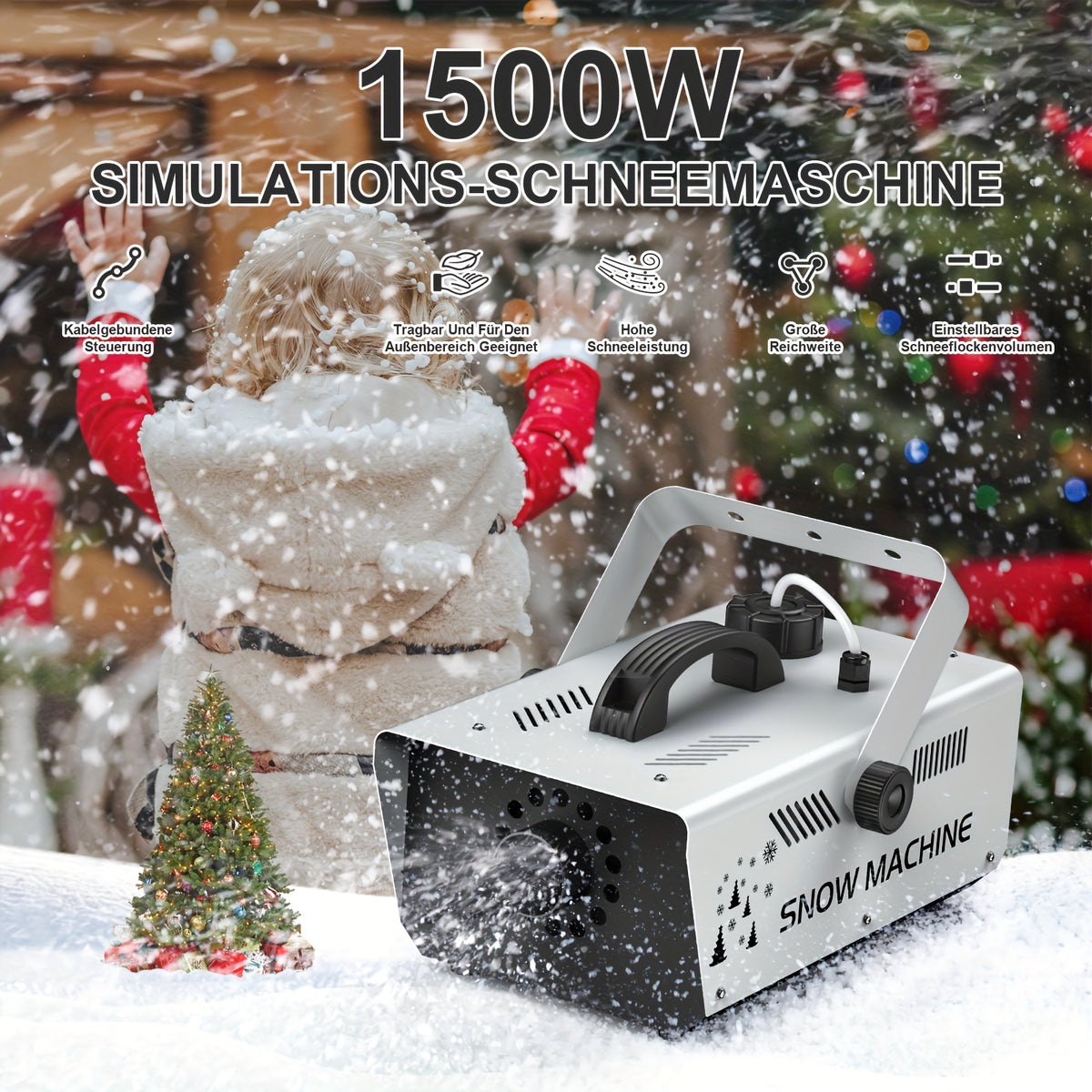 1500W Snow Machine Snow Machine Stage Snow Machine Halloween Christmas Stage Performance