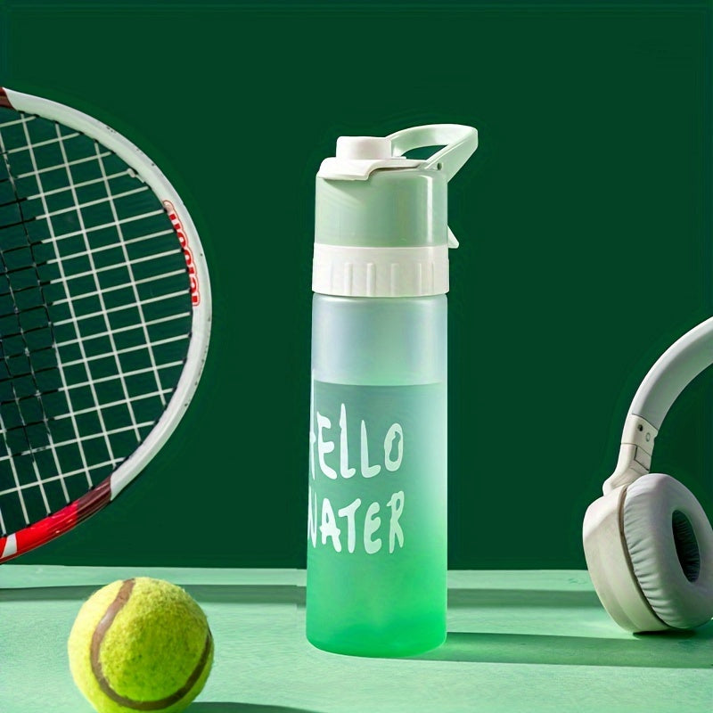 1pc Large-Capacity Gradient Spray Water Bottle - Portable, Cooling Mist Cup for Sports & Summer Hydration