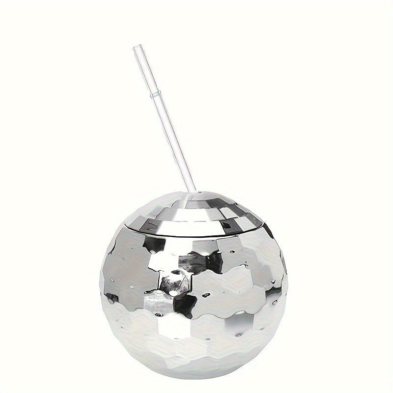 1pc/4pcs, Disco Ball Drink Tumbler With Straw And Lid, 600ml/20oz Shiny Sparkling Party Drinking Cup For Nightclub, Bar, Wedding, And More