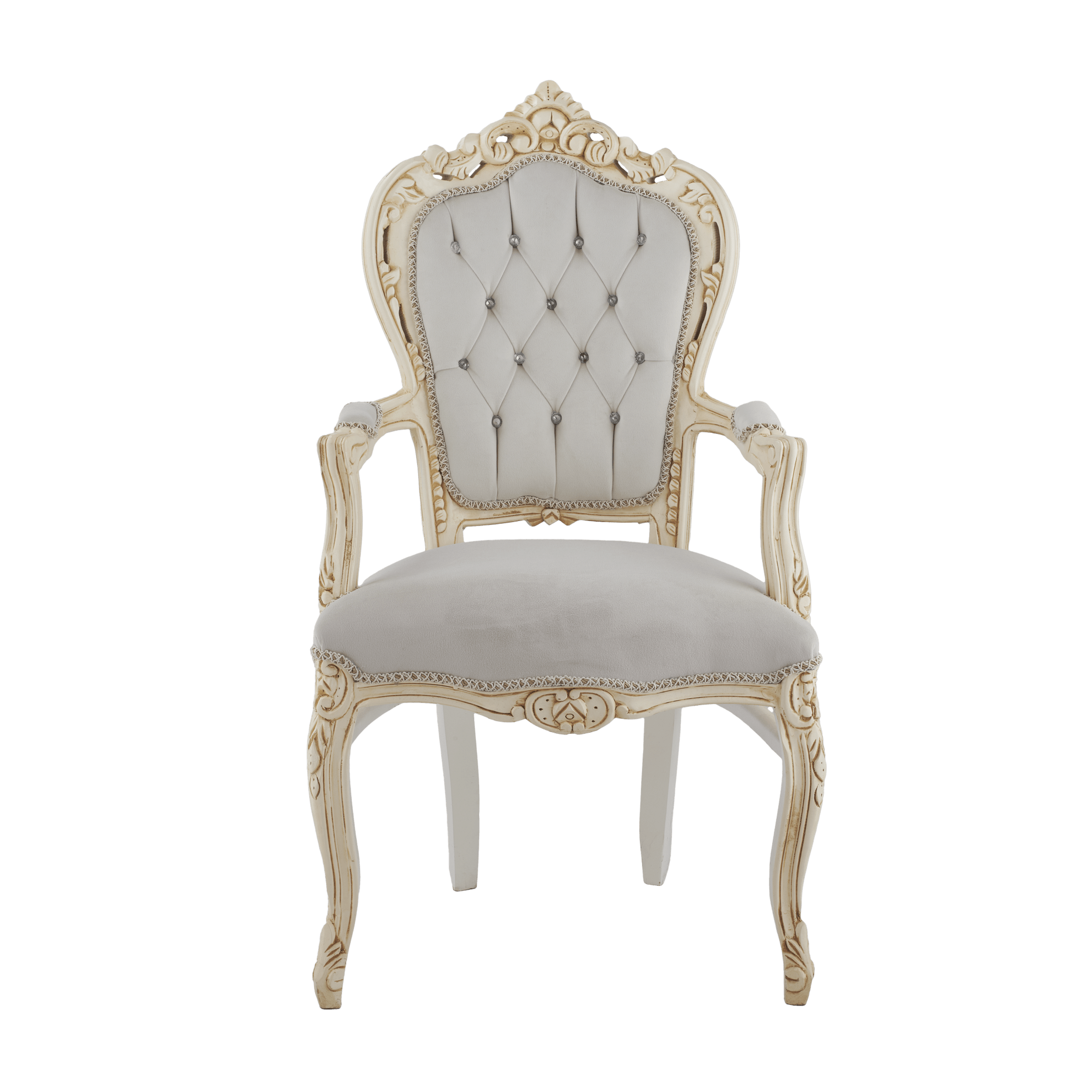Table Chair Baroque-Style Armchair - Rococo in Solid Wood Decorated