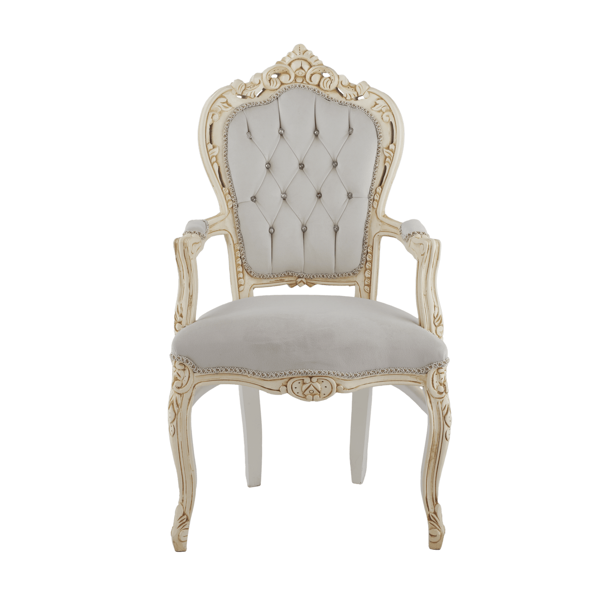 Table Chair Baroque-Style Armchair - Rococo in Solid Wood Decorated